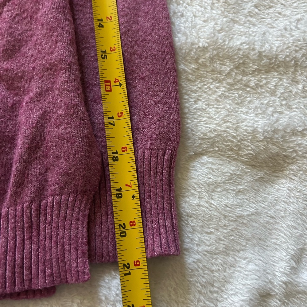 Belle‎ Femme Women’s Wool Cashmere Blend Mauve Cardigan Large Grandma Cozy - Picture 7 of 16